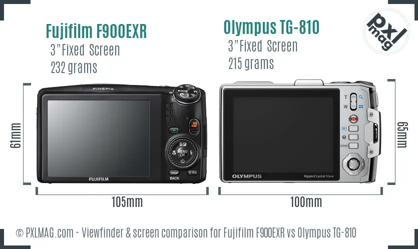Fujifilm F900EXR vs Olympus TG-810 Screen and Viewfinder comparison