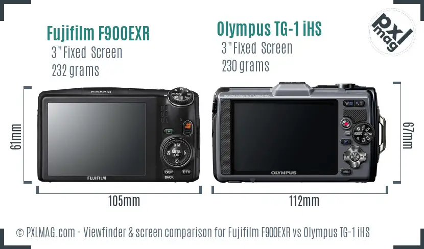 Fujifilm F900EXR vs Olympus TG-1 iHS Screen and Viewfinder comparison Fujifilm F900EXR vs Olympus TG-1 iHS Screen and Viewfinder comparison
