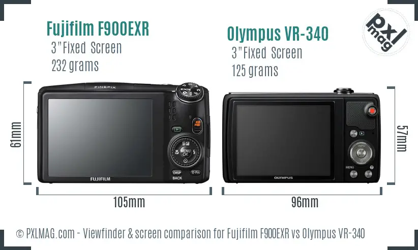 Fujifilm F900EXR vs Olympus VR-340 Screen and Viewfinder comparison Fujifilm F900EXR vs Olympus VR-340 Screen and Viewfinder comparison