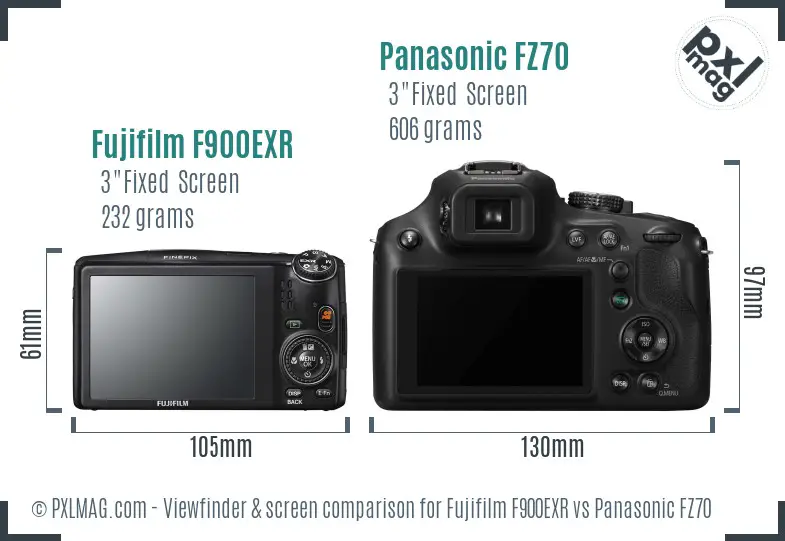 Fujifilm F900EXR vs Panasonic FZ70 Screen and Viewfinder comparison
