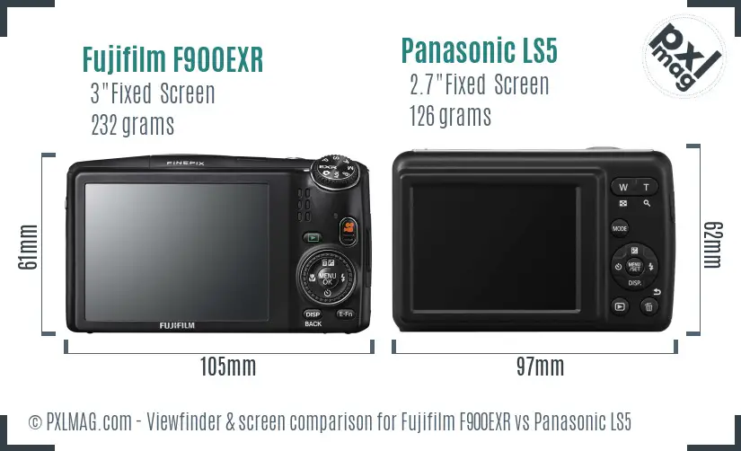 Fujifilm F900EXR vs Panasonic LS5 Screen and Viewfinder comparison