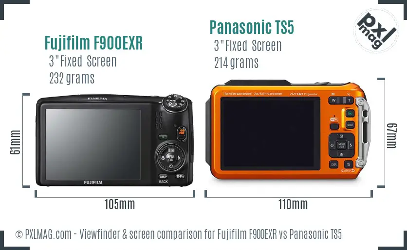 Fujifilm F900EXR vs Panasonic TS5 Screen and Viewfinder comparison Fujifilm F900EXR vs Panasonic TS5 Screen and Viewfinder comparison