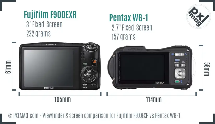 Fujifilm F900EXR vs Pentax WG-1 Screen and Viewfinder comparison