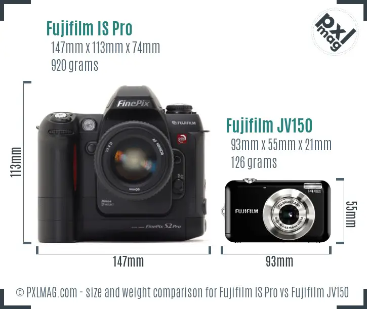 Fujifilm IS Pro vs Fujifilm JV150 size comparison Fujifilm IS Pro vs Fujifilm JV150 size comparison