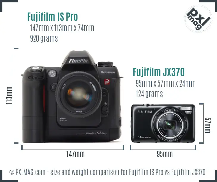 Fujifilm IS Pro vs Fujifilm JX370 size comparison