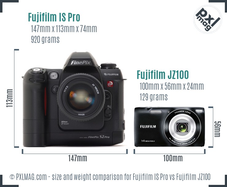 Fujifilm IS Pro vs Fujifilm JZ100 size comparison