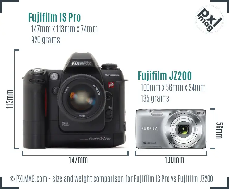 Fujifilm IS Pro vs Fujifilm JZ200 size comparison Fujifilm IS Pro vs Fujifilm JZ200 size comparison