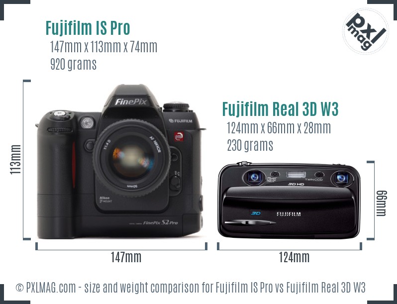 Fujifilm IS Pro vs Fujifilm Real 3D W3 size comparison Fujifilm IS Pro vs Fujifilm Real 3D W3 size comparison