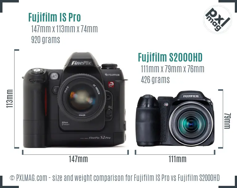 Fujifilm IS Pro vs Fujifilm S2000HD size comparison Fujifilm IS Pro vs Fujifilm S2000HD size comparison