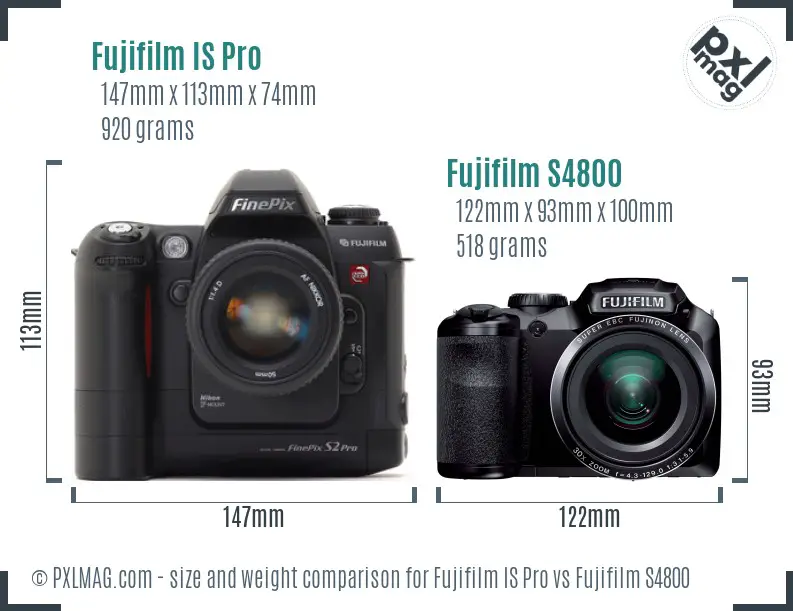 Fujifilm IS Pro vs Fujifilm S4800 size comparison Fujifilm IS Pro vs Fujifilm S4800 size comparison