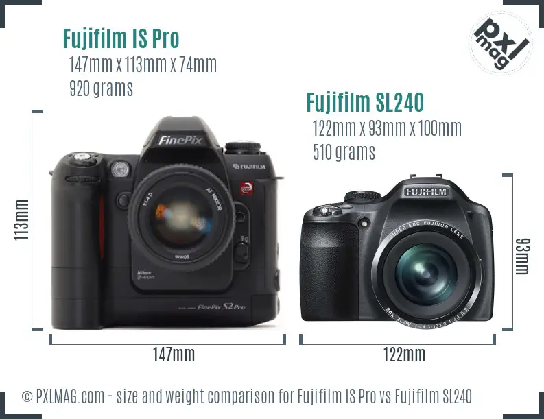 Fujifilm IS Pro vs Fujifilm SL240 size comparison Fujifilm IS Pro vs Fujifilm SL240 size comparison