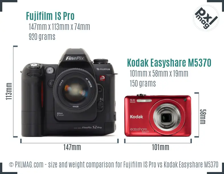 Fujifilm IS Pro vs Kodak Easyshare M5370 size comparison