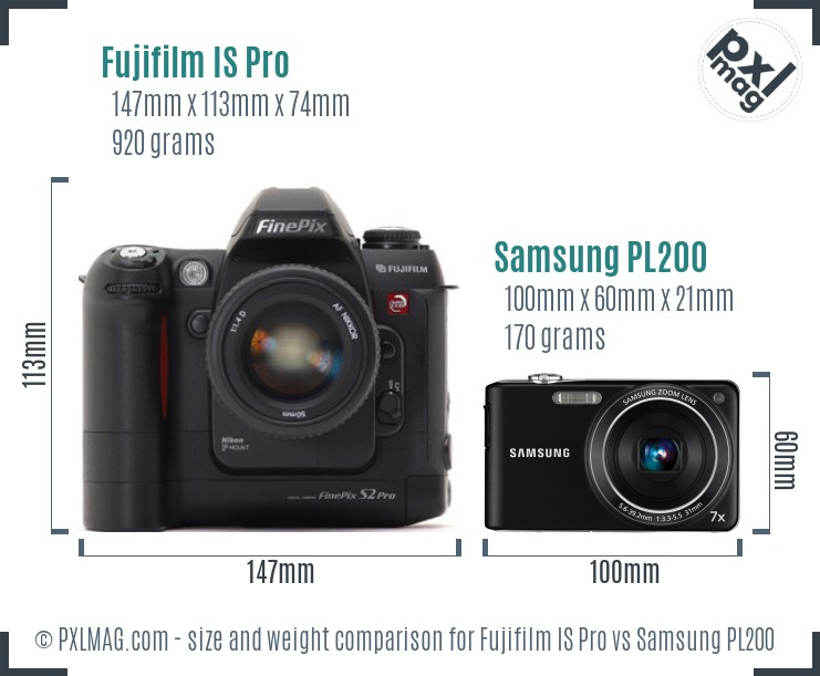 Fujifilm IS Pro vs Samsung PL200 size comparison Fujifilm IS Pro vs Samsung PL200 size comparison