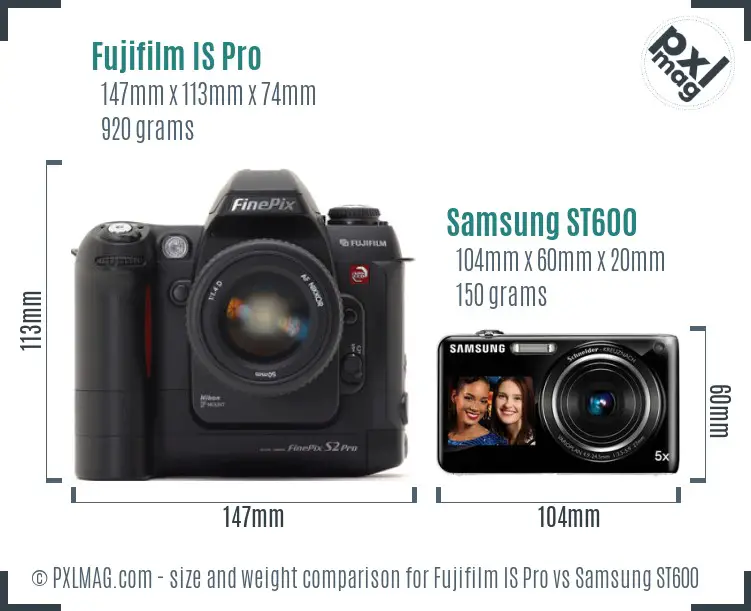 Fujifilm IS Pro vs Samsung ST600 size comparison Fujifilm IS Pro vs Samsung ST600 size comparison