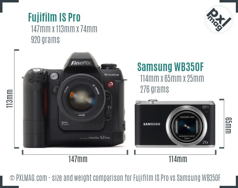 Fujifilm IS Pro vs Samsung WB350F size comparison Fujifilm IS Pro vs Samsung WB350F size comparison