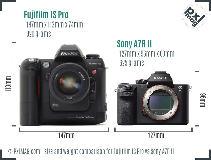 Fujifilm IS Pro vs Sony A7R II size comparison Fujifilm IS Pro vs Sony A7R II size comparison