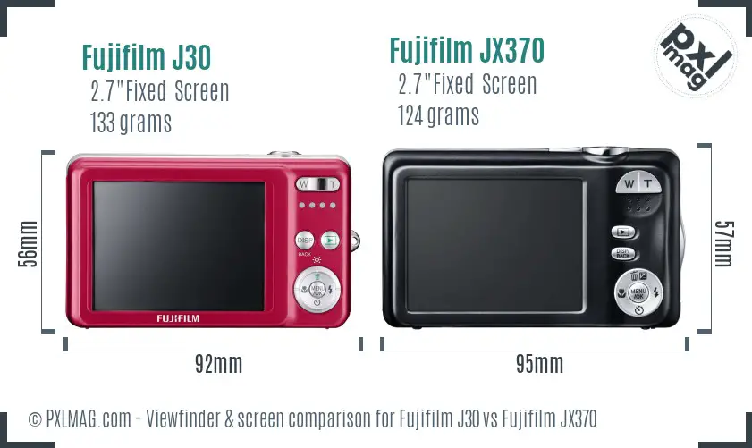 Fujifilm J30 vs Fujifilm JX370 Screen and Viewfinder comparison Fujifilm J30 vs Fujifilm JX370 Screen and Viewfinder comparison