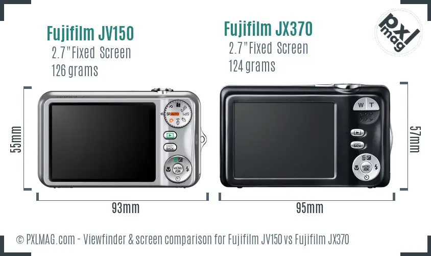 Fujifilm JV150 vs Fujifilm JX370 Screen and Viewfinder comparison