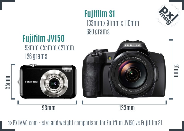 Fujifilm JV150 vs Fujifilm S1 size comparison Fujifilm JV150 vs Fujifilm S1 size comparison