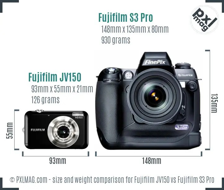 Fujifilm JV150 vs Fujifilm S3 Pro size comparison Fujifilm JV150 vs Fujifilm S3 Pro size comparison