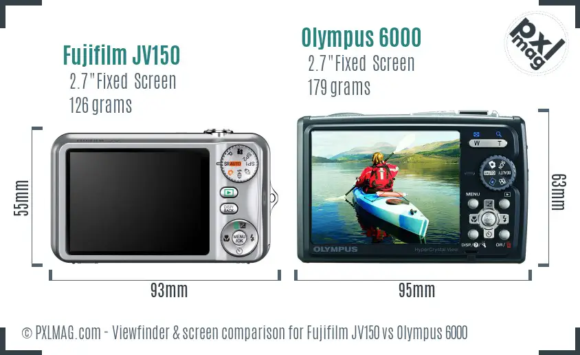 Fujifilm JV150 vs Olympus 6000 Screen and Viewfinder comparison Fujifilm JV150 vs Olympus 6000 Screen and Viewfinder comparison