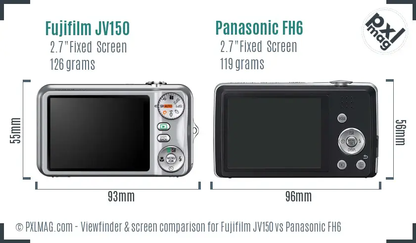 Fujifilm JV150 vs Panasonic FH6 Screen and Viewfinder comparison Fujifilm JV150 vs Panasonic FH6 Screen and Viewfinder comparison