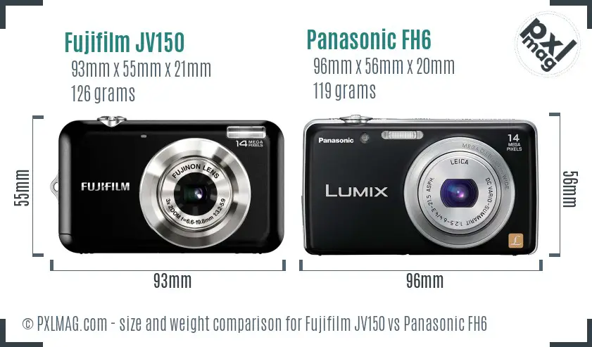 Fujifilm JV150 vs Panasonic FH6 size comparison Fujifilm JV150 vs Panasonic FH6 size comparison