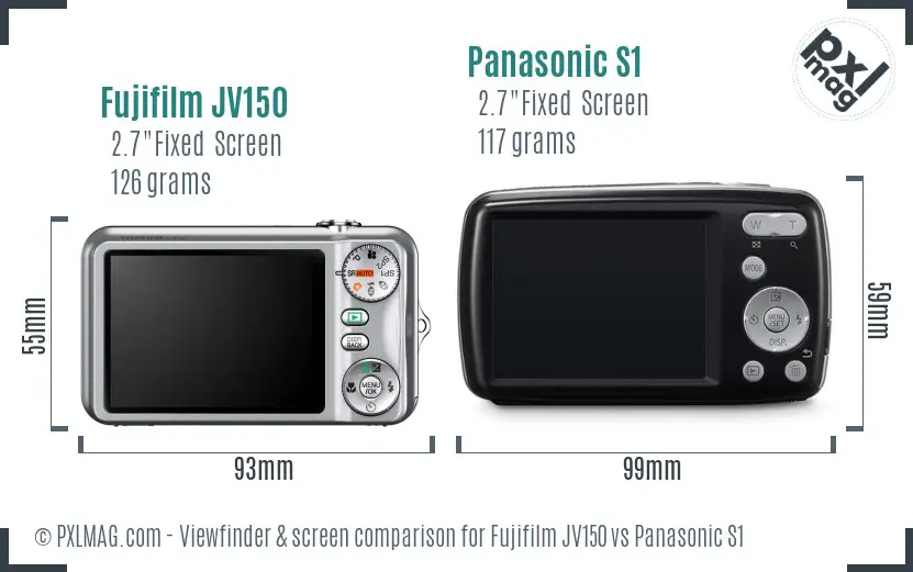 Fujifilm JV150 vs Panasonic S1 Screen and Viewfinder comparison Fujifilm JV150 vs Panasonic S1 Screen and Viewfinder comparison