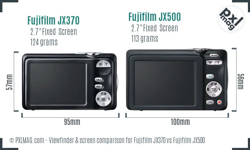 Fujifilm JX370 vs Fujifilm JX500 Screen and Viewfinder comparison