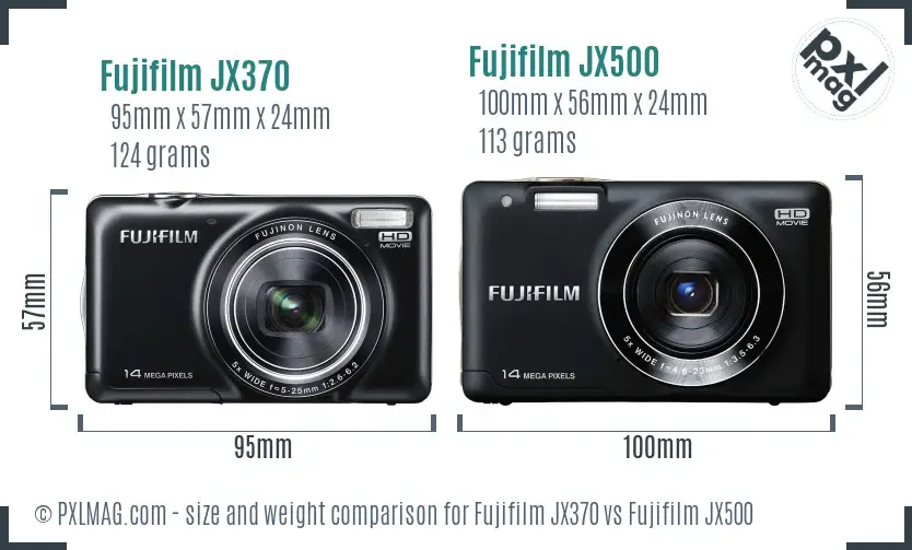 Fujifilm JX370 vs Fujifilm JX500 size comparison