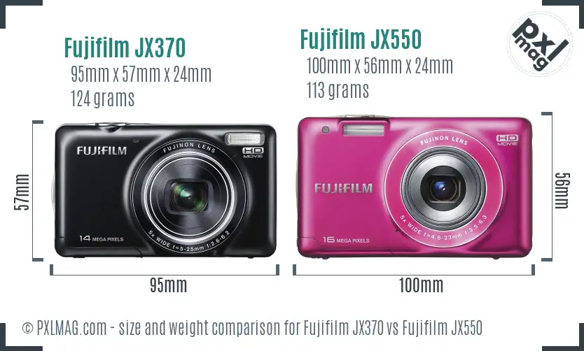 Fujifilm JX370 vs Fujifilm JX550 size comparison