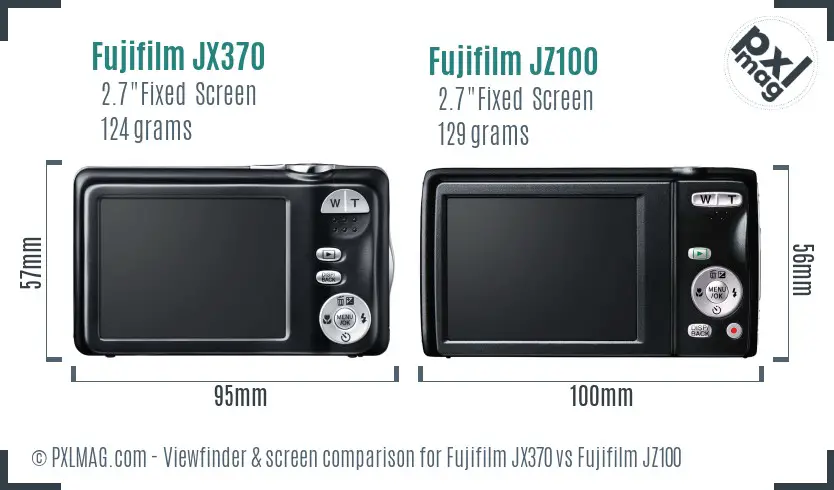 Fujifilm JX370 vs Fujifilm JZ100 Screen and Viewfinder comparison