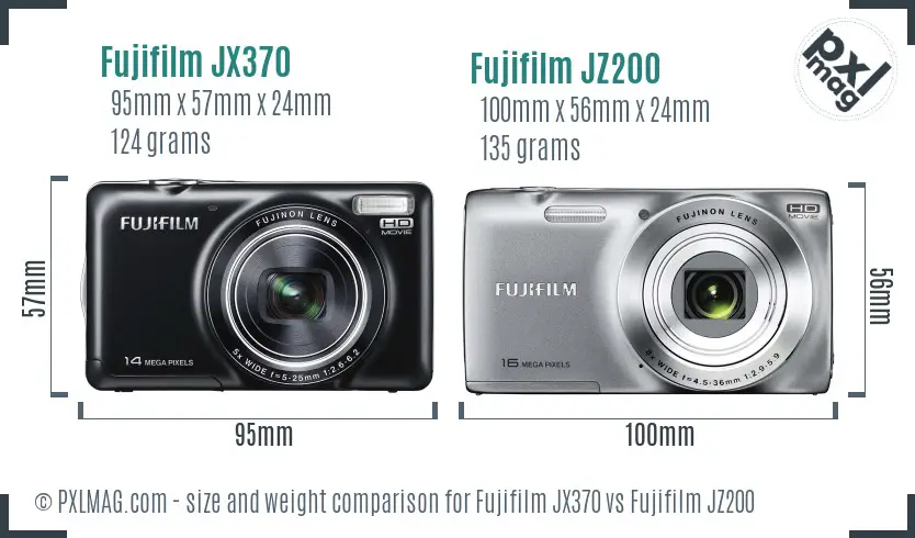 Fujifilm JX370 vs Fujifilm JZ200 size comparison