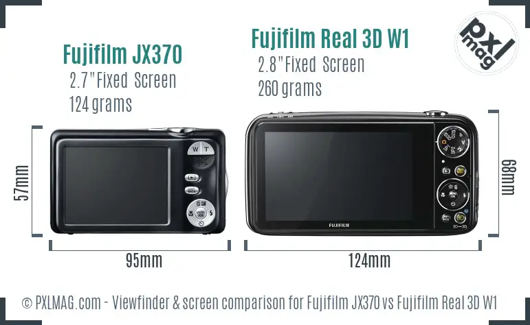 Fujifilm JX370 vs Fujifilm Real 3D W1 Screen and Viewfinder comparison