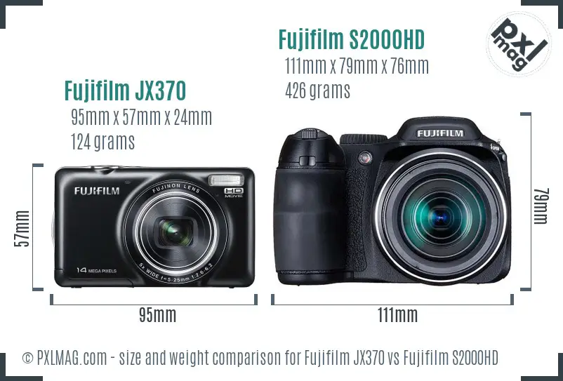 Fujifilm JX370 vs Fujifilm S2000HD size comparison Fujifilm JX370 vs Fujifilm S2000HD size comparison
