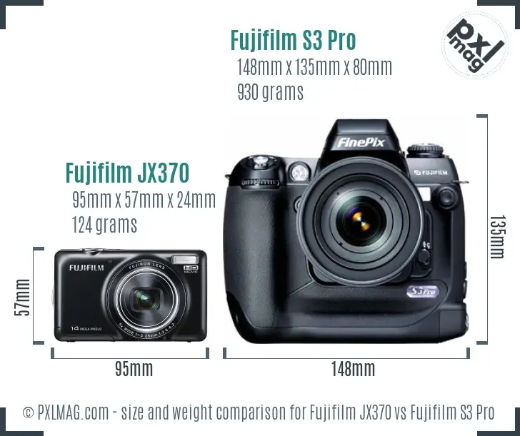 Fujifilm JX370 vs Fujifilm S3 Pro size comparison