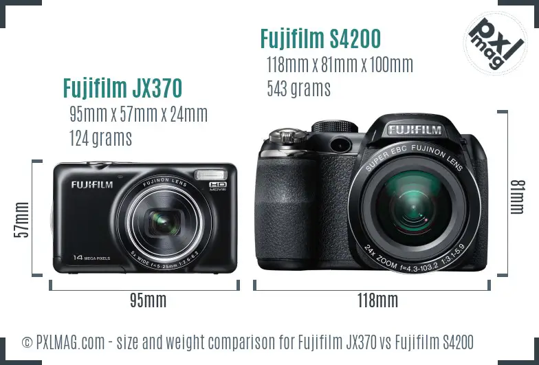 Fujifilm JX370 vs Fujifilm S4200 size comparison