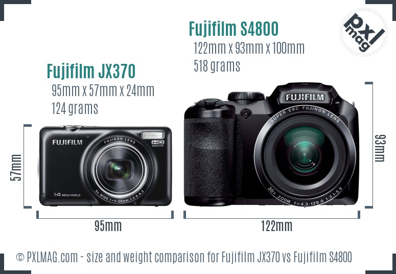 Fujifilm JX370 vs Fujifilm S4800 size comparison