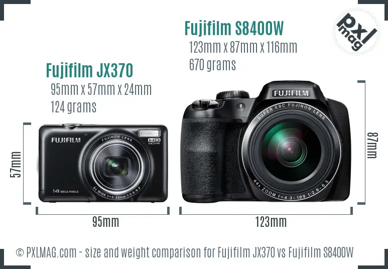 Fujifilm JX370 vs Fujifilm S8400W size comparison Fujifilm JX370 vs Fujifilm S8400W size comparison