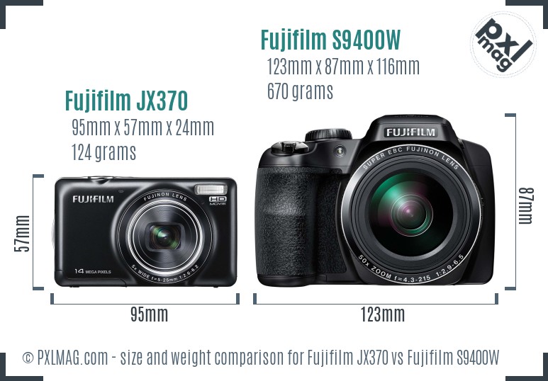Fujifilm JX370 vs Fujifilm S9400W size comparison