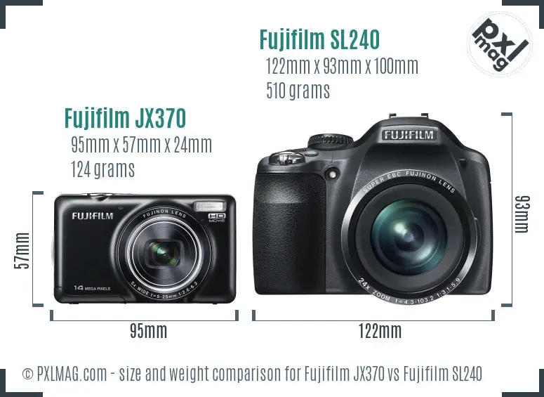 Fujifilm JX370 vs Fujifilm SL240 size comparison Fujifilm JX370 vs Fujifilm SL240 size comparison