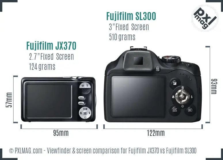 Fujifilm JX370 vs Fujifilm SL300 Screen and Viewfinder comparison