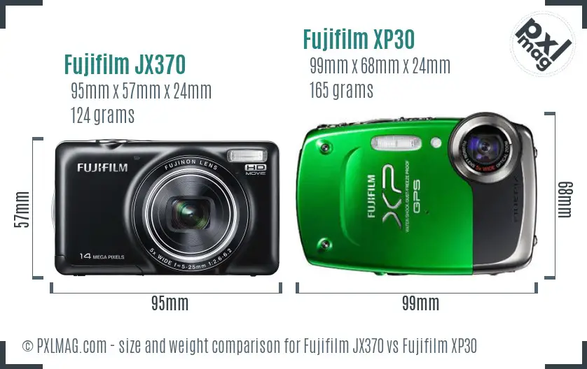Fujifilm JX370 vs Fujifilm XP30 size comparison