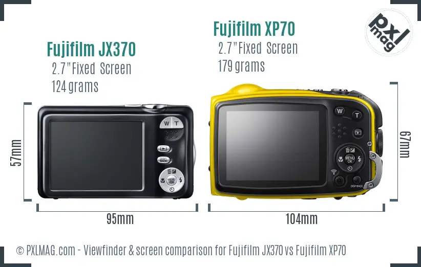 Fujifilm JX370 vs Fujifilm XP70 Screen and Viewfinder comparison