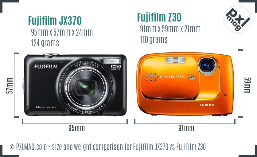 Fujifilm JX370 vs Fujifilm Z30 size comparison