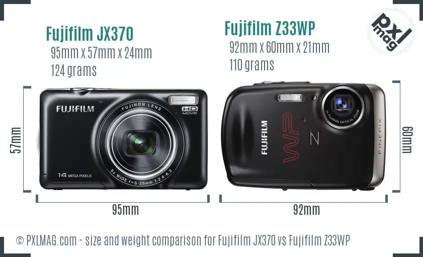 Fujifilm JX370 vs Fujifilm Z33WP size comparison