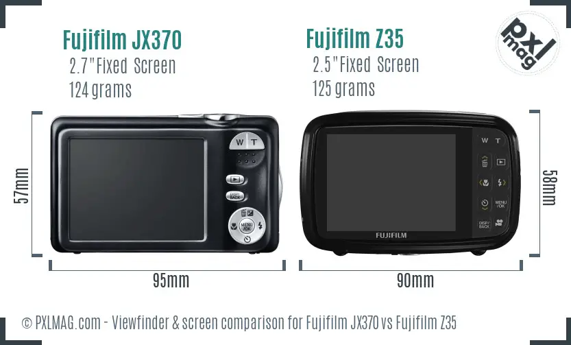 Fujifilm JX370 vs Fujifilm Z35 Screen and Viewfinder comparison
