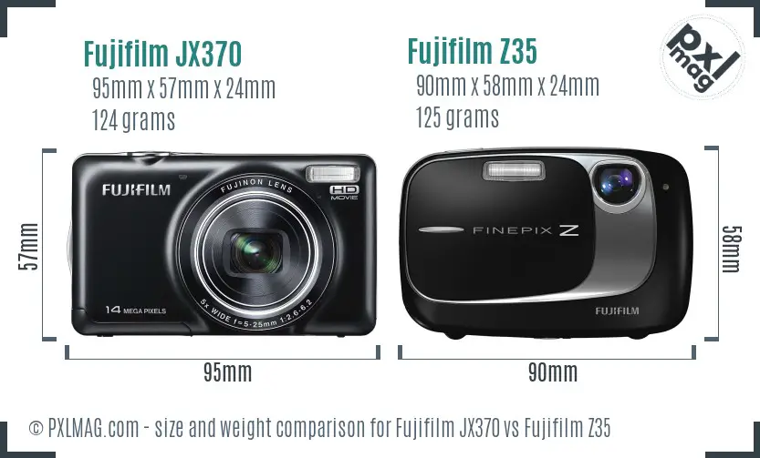 Fujifilm JX370 vs Fujifilm Z35 size comparison