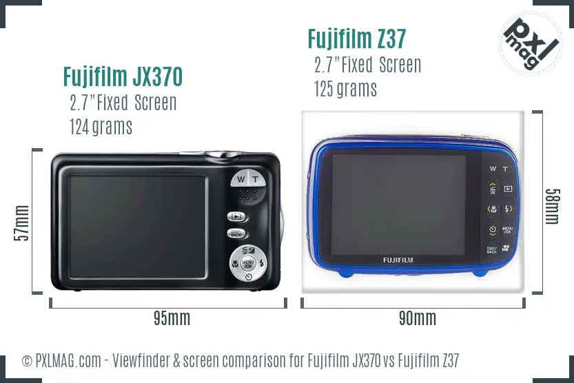 Fujifilm JX370 vs Fujifilm Z37 Screen and Viewfinder comparison