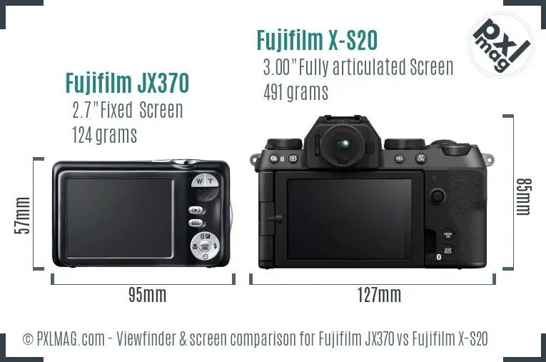 Fujifilm JX370 vs Fujifilm X-S20 Screen and Viewfinder comparison Fujifilm JX370 vs Fujifilm X-S20 Screen and Viewfinder comparison